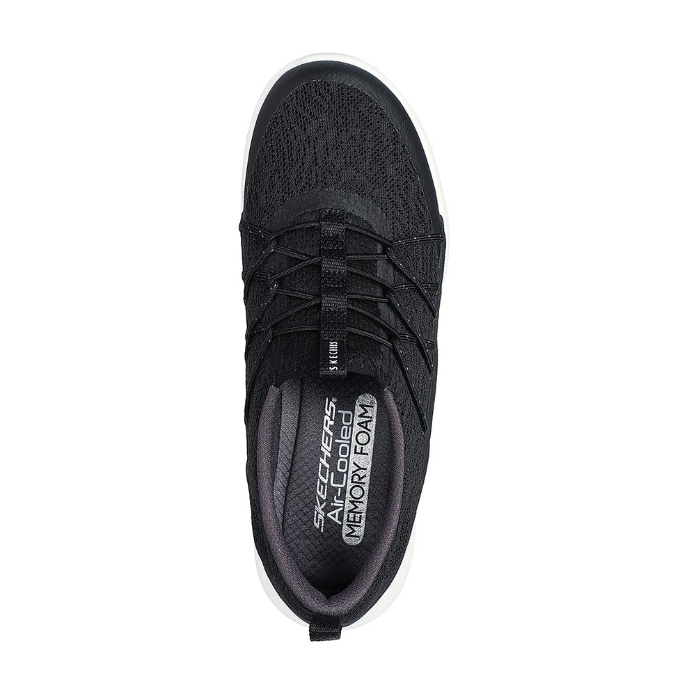 skechers air cooled memory foam black and white