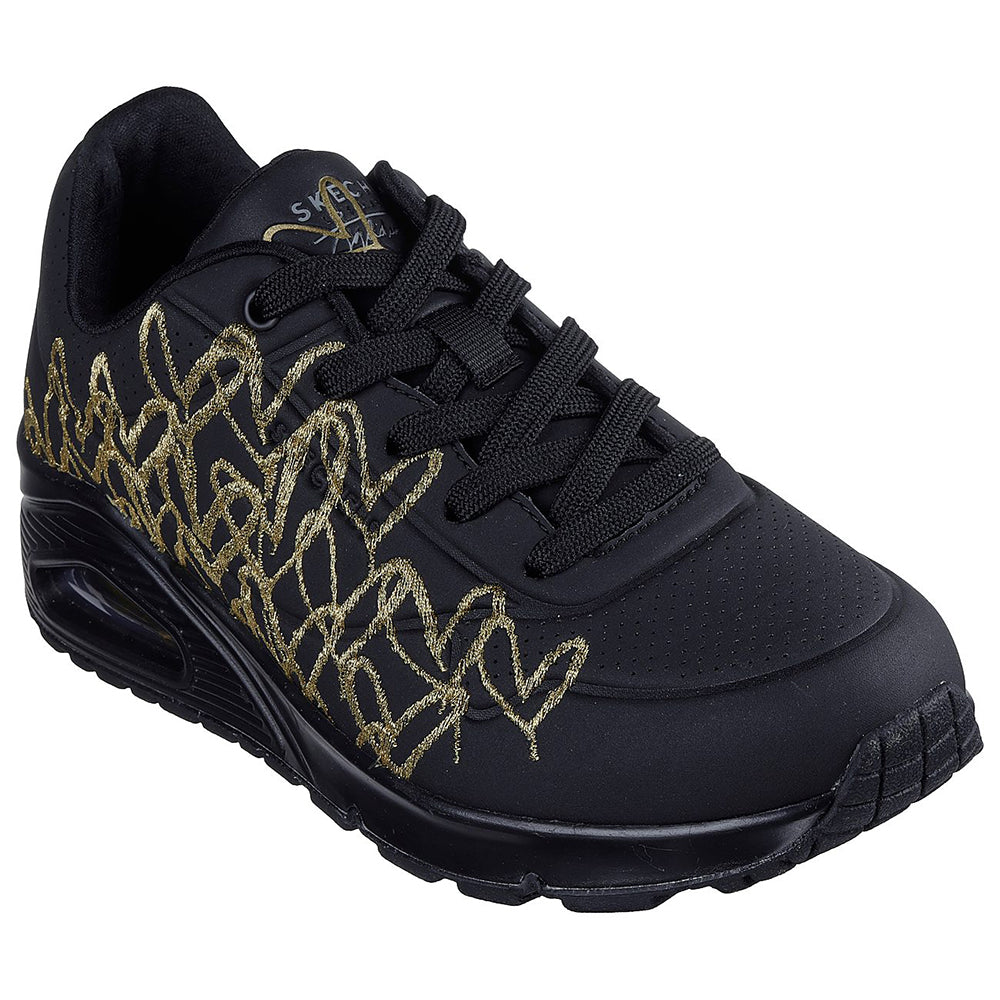 Skechers Nữ Giày Thể Thao JGoldcrown SKECHERS Street Uno Shoes - 177975-BKGD