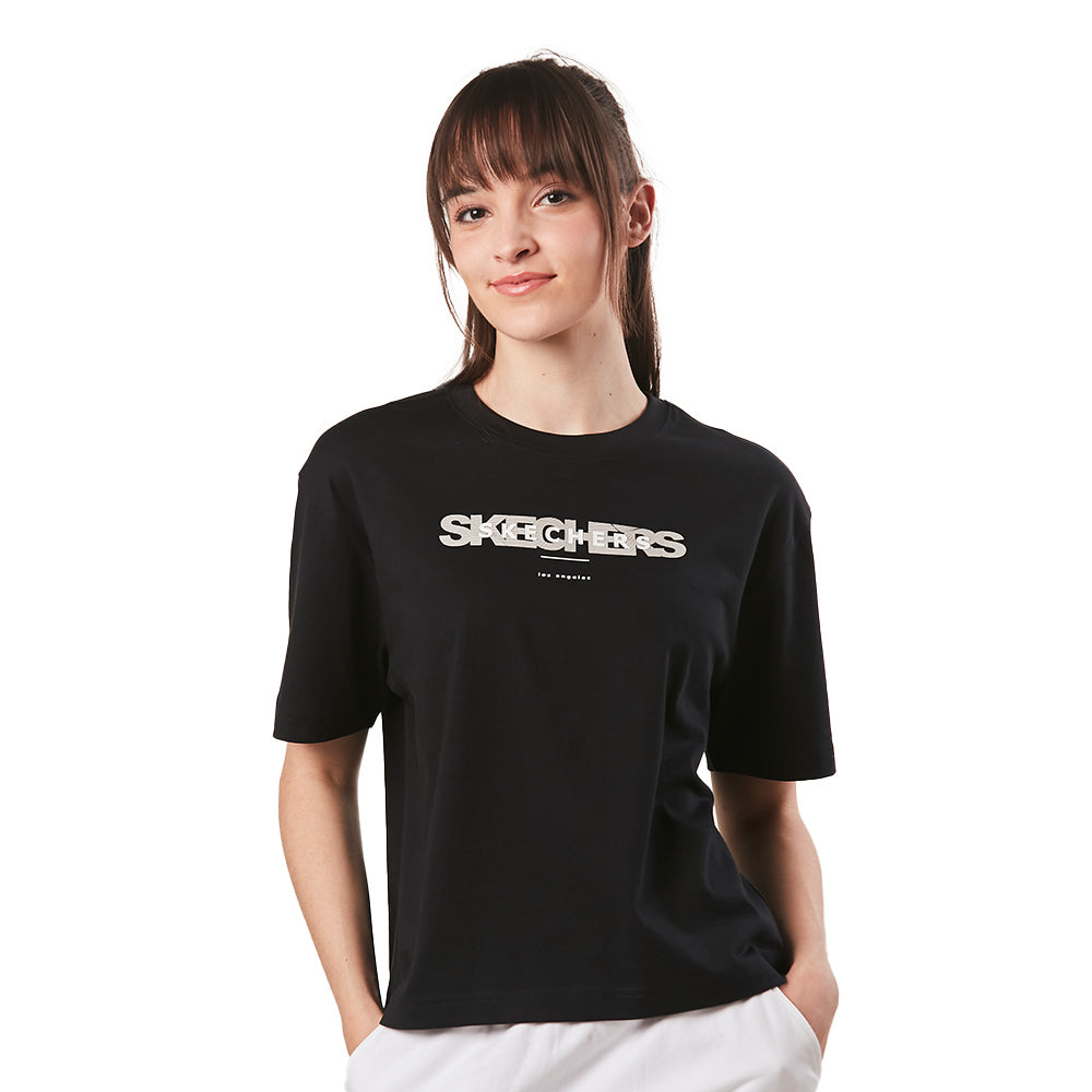 Skechers Nữ Áo Thun Tay Ngắn Short Sleeve Tee - SL22Q4W295-002K